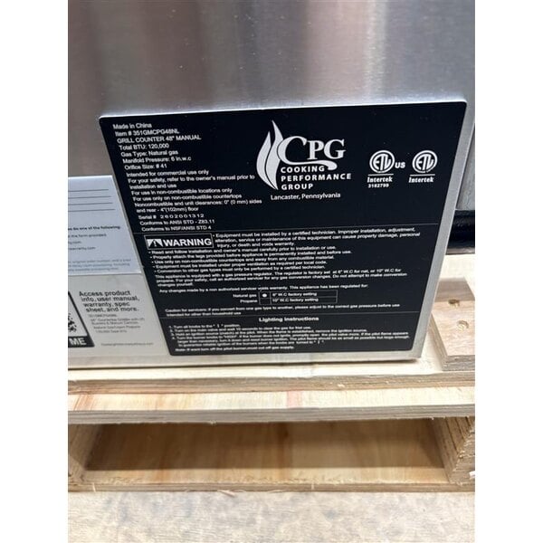 Scratch and Dent Cooking Performance Group GM-CPG-48-NL 48" Gas Countertop Griddle with Manual Controls - 120,000 BTU