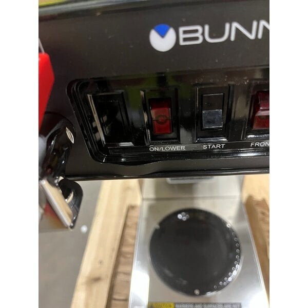 Scratch and Dent Bunn 12950.0213 CWTF15-3 Automatic 12 Cup Coffee Brewer with 2 Upper Warmers, 1 Lower Warmer, and Plastic Funnel - 120V