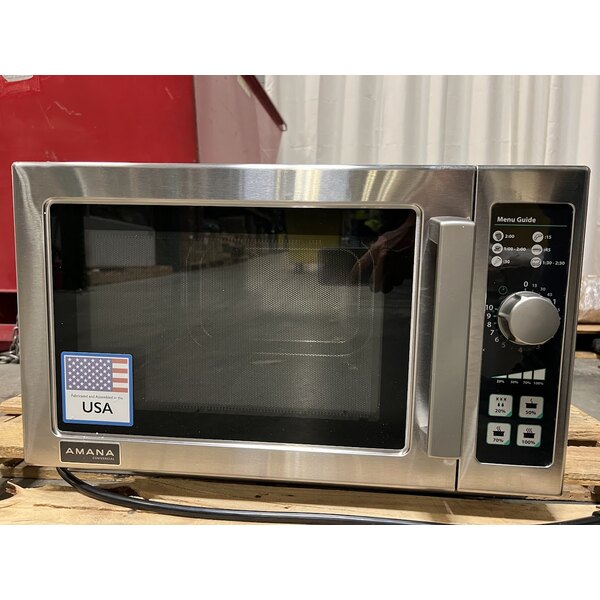 Scratch and Dent Amana RCS10DSE Medium Volume Stainless Steel Commercial Microwave - 120V, 1000W