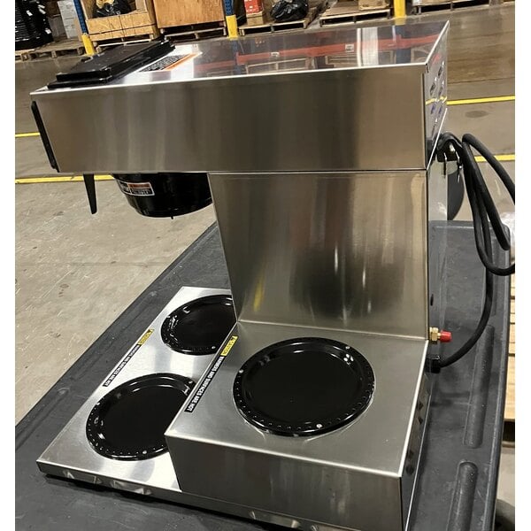 Scratch and Dent Bunn 12950.0212 CWTF15-3 12 Cup Automatic Coffee Brewer with 3 Lower Warmers and Hot Water Faucet - 120V