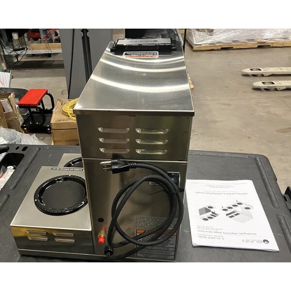 Scratch and Dent Bunn 12950.0212 CWTF15-3 12 Cup Automatic Coffee Brewer with 3 Lower Warmers and Hot Water Faucet - 120V