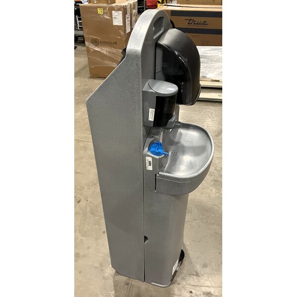 Scratch and Dent PolyJohn PSW3-2000G Encore Gray 15.5 Gallon Heated Portable Hand Sink with Foot Pedal - 110V