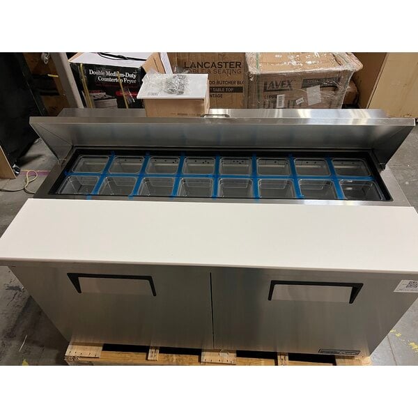 Scratch and Dent True TSSU-60-16-HC 60 3/8" 2 Door Refrigerated Sandwich Prep Table