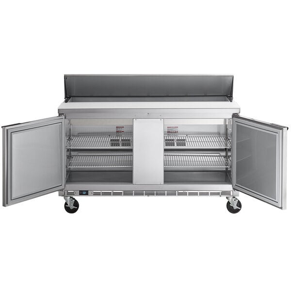 Scratch and Dent Beverage-Air SPE60HC-16 Elite Series 60" 2 Door Refrigerated Sandwich Prep Table