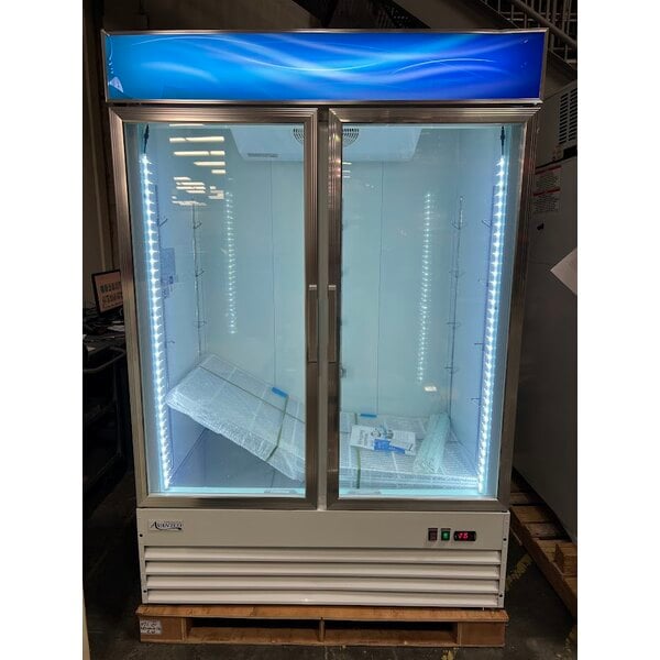 Scratch and Dent Avantco GDC-49F-HC 53" White Swing Glass Door Merchandiser Freezer with LED Lighting