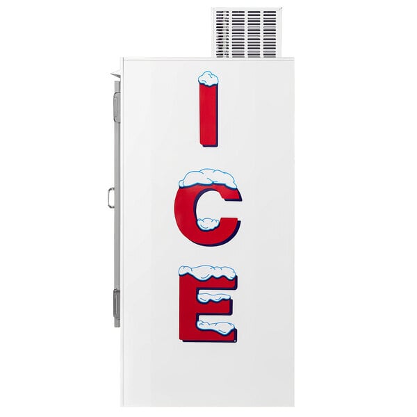 Scratch and Dent Leer 60AS-R290 73" Outdoor Auto Defrost Ice Merchandiser with Straight Front and Galvanized Steel Doors