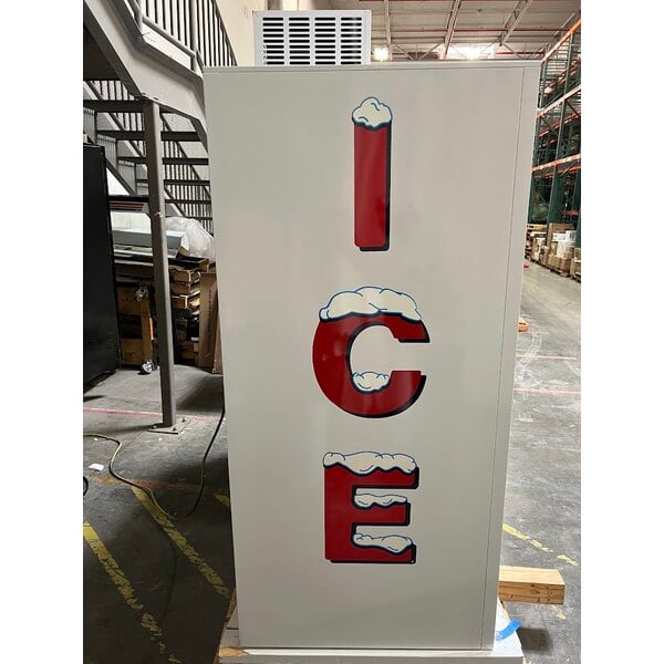 Scratch and Dent Leer 60AS-R290 73" Outdoor Auto Defrost Ice Merchandiser with Straight Front and Galvanized Steel Doors