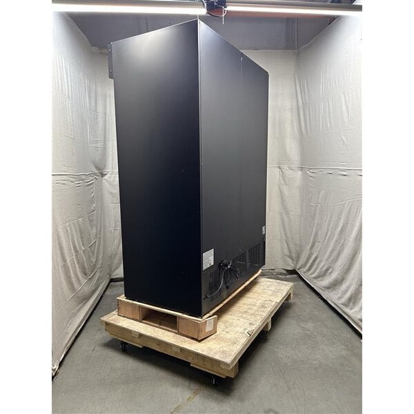 Scratch and Dent Avantco GDS-47-HC 53" Black Sliding Glass Door Merchandiser Refrigerator with LED Lighting