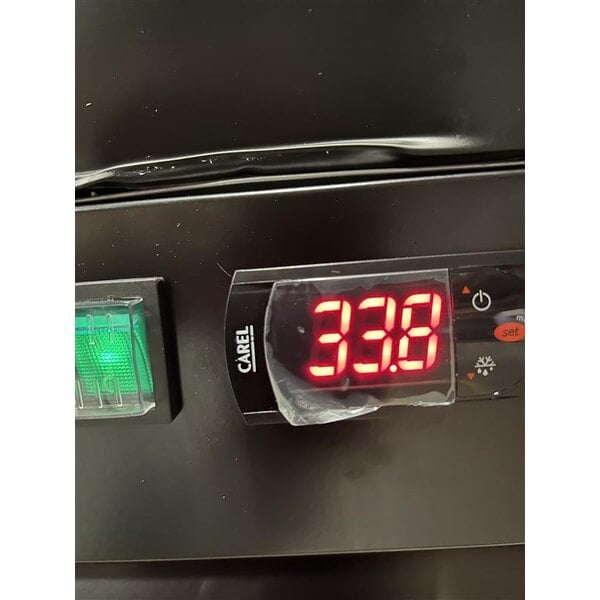 Scratch and Dent Avantco GDS-47-HC 53" Black Sliding Glass Door Merchandiser Refrigerator with LED Lighting