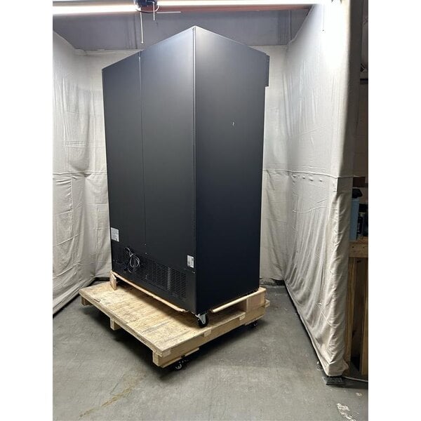 Scratch and Dent Avantco GDS-47-HC 53" Black Sliding Glass Door Merchandiser Refrigerator with LED Lighting