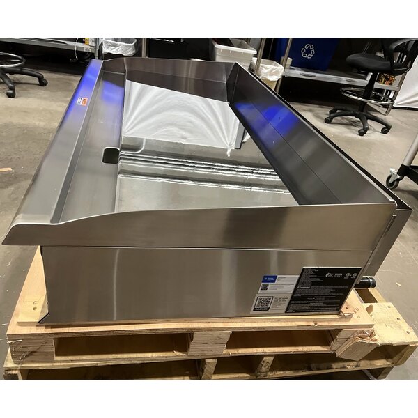 Scratch and Dent Cooking Performance Group GTU-CPG-48-N Ultra Series 48" Chrome Plated Natural Gas 4-Burner Countertop Griddle - 120,000 BTU