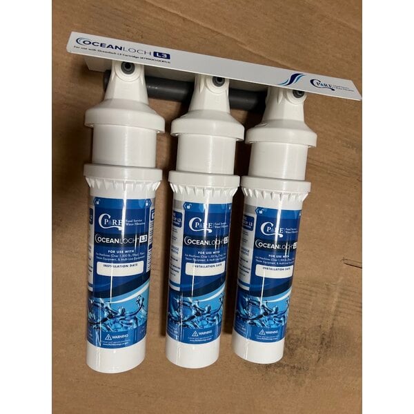 Scratch and Dent C Pure Oceanloch+ L3 Triple Water Filtration System with Oceanloch+ L3 Cartridges and Outlet Pressure Gauge 1 Micron Rating and 5 GPM