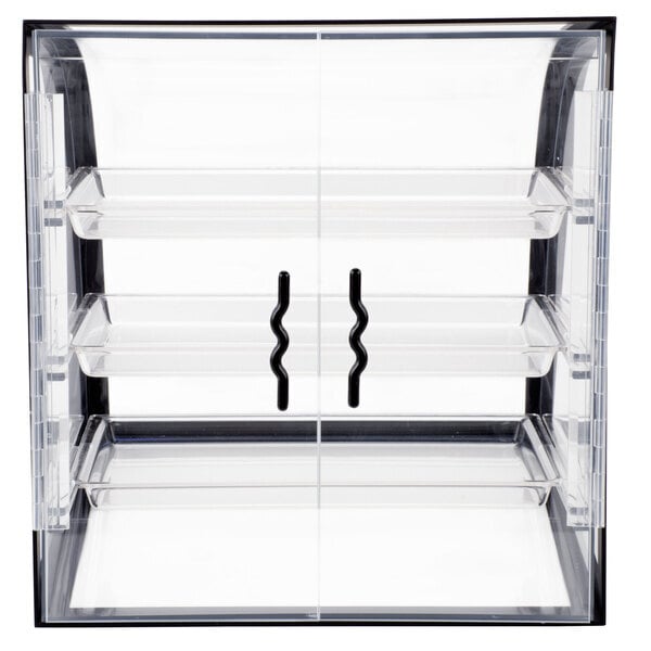 Scratch and Dent Cal-Mil P255-13 Iron Euro Style Black Display Case - 16" x 16 1/2" x 16 1/2"