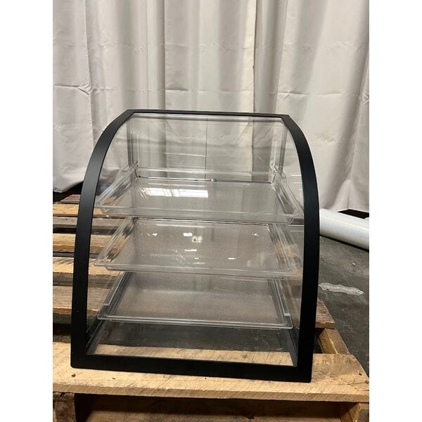 Scratch and Dent Cal-Mil P255-13 Iron Euro Style Black Display Case - 16" x 16 1/2" x 16 1/2"