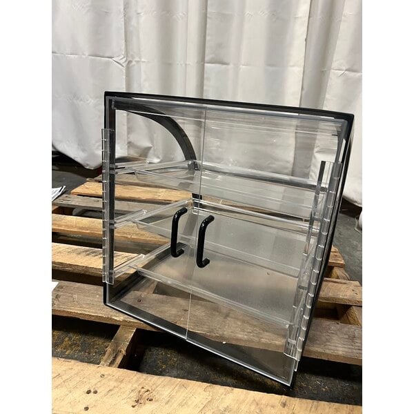 Scratch and Dent Cal-Mil P255-13 Iron Euro Style Black Display Case - 16" x 16 1/2" x 16 1/2"