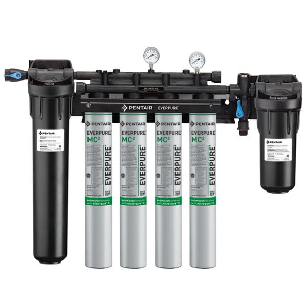 Scratch and Dent Everpure EV9437-10 High Flow CSR Quad-MC2 Water Filtration System with Pre-Filter - 0.2 Micron and 6.7 GPM