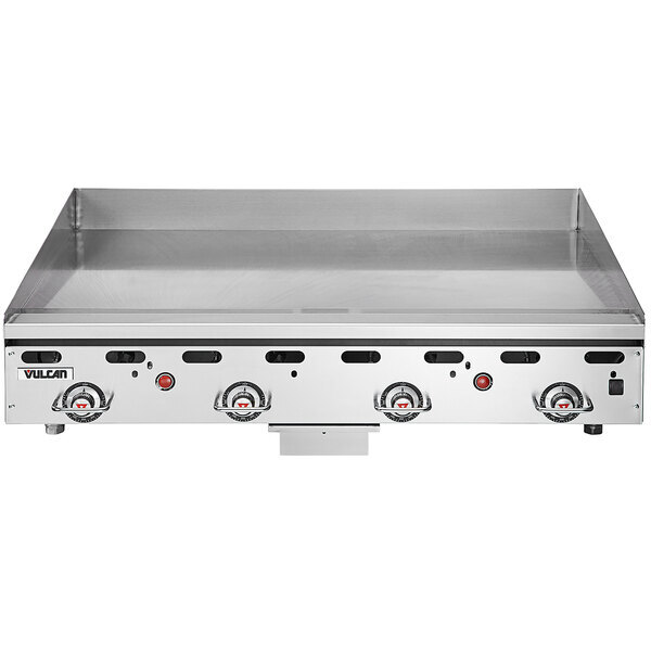 Scratch and Dent Vulcan MSA48-101 48" Countertop Natural Gas Griddle with Snap Action Thermostatic Controls - 108,000 BTU