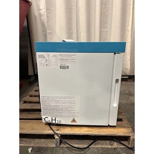 Scratch and Dent Summit Appliance ACR21WNSF456 EQTemp ACR Series 1.94 Cu. Ft. White / Blue Compact Reach-In Medical Refrigerator with Temperature-Monitored Vaccine Storage - 115V