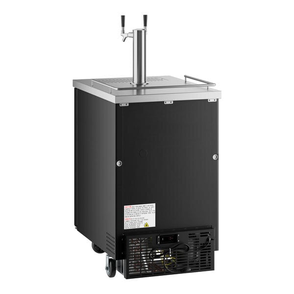Scratch and Dent Avantco UDD-1-HC Double Tap Kegerator Beer Dispenser - Black, (1) 1/2 Keg Capacity