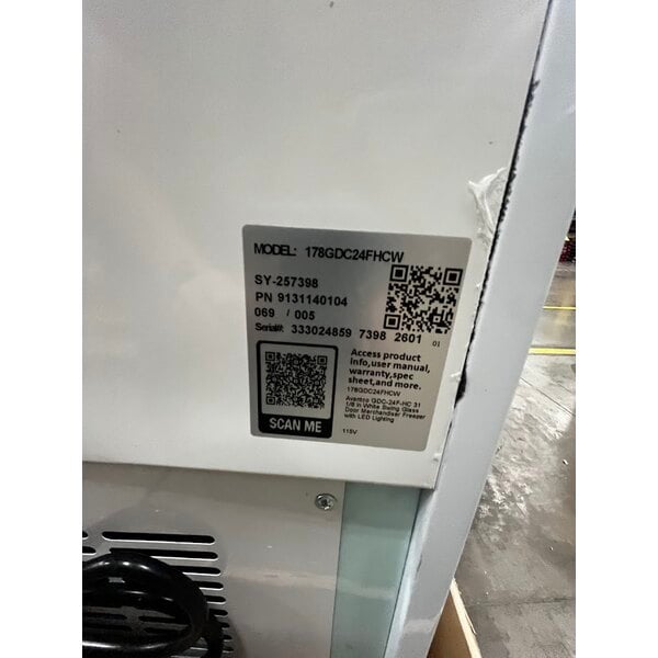 Scratch and Dent Avantco GDC-24F-HC 31" White Swing Glass Door Merchandiser Freezer with LED Lighting