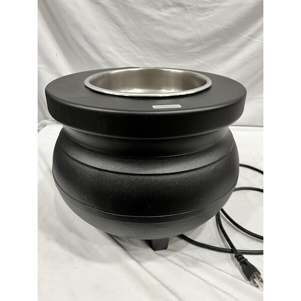 Scratch and Dent Vollrath 72170 Cayenne Colonial 7 Qt. Black Kettle Soup Warmer / Merchandiser - 120V