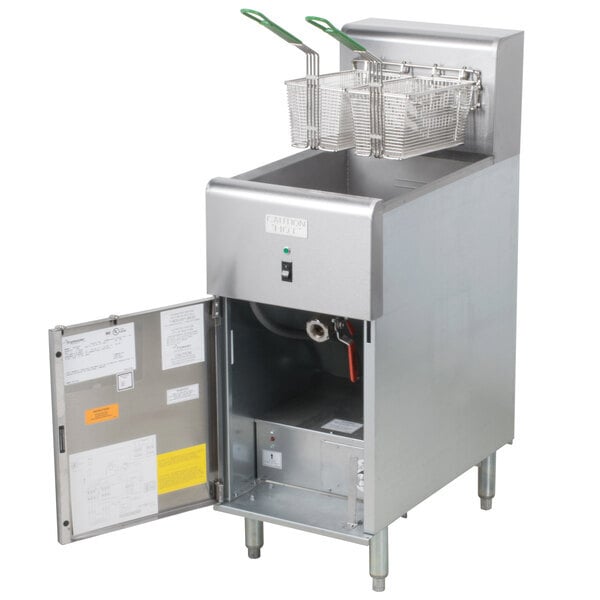 Scratch and Dent Dean by Frymaster SR114E Super Runner Economy 40 lb. Electric Floor Fryer - 208V, 3 Phase