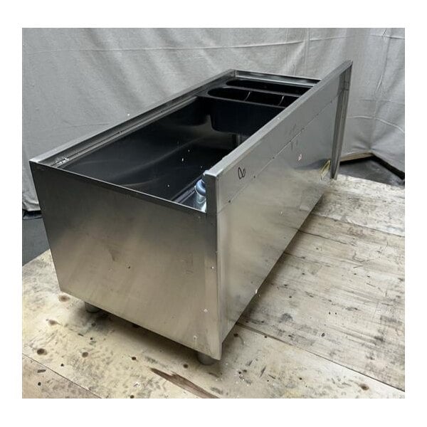 Scratch and Dent Regency 18" x 36" Stainless Steel Underbar Ice Bin with Bottle Holders - 119 lb.