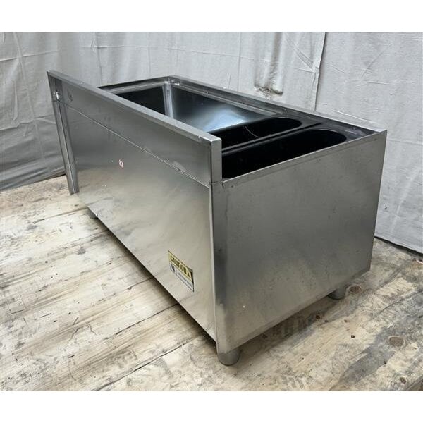Scratch and Dent Regency 18" x 36" Stainless Steel Underbar Ice Bin with Bottle Holders - 119 lb.