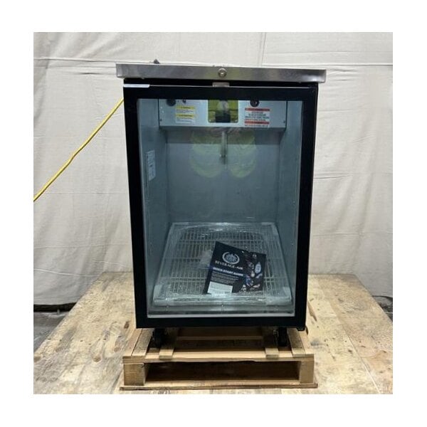 Scratch and Dent Beverage-Air BB24HC-1-G-B 24" Black Counter Height Glass Door Back Bar Refrigerator