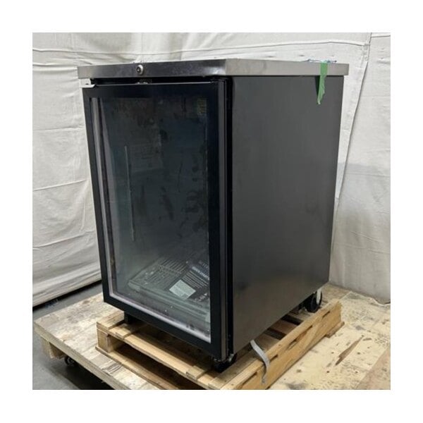 Scratch and Dent Beverage-Air BB24HC-1-G-B 24" Black Counter Height Glass Door Back Bar Refrigerator