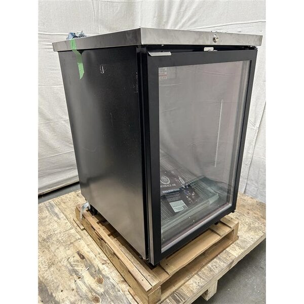 Scratch and Dent Beverage-Air BB24HC-1-G-B 24" Black Counter Height Glass Door Back Bar Refrigerator