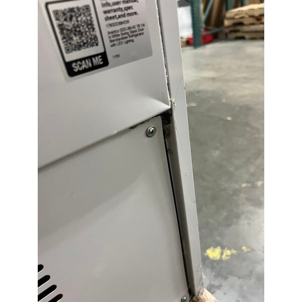 Scratch and Dent Avantco GDC-69-HC 78 1/4" White Swing Glass Door Merchandiser Refrigerator with LED Lighting