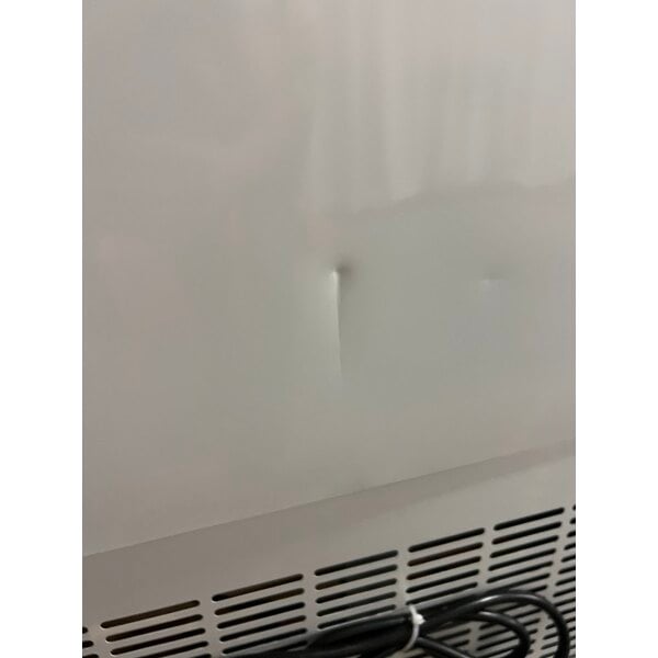 Scratch and Dent Avantco GDC-69-HC 78 1/4" White Swing Glass Door Merchandiser Refrigerator with LED Lighting