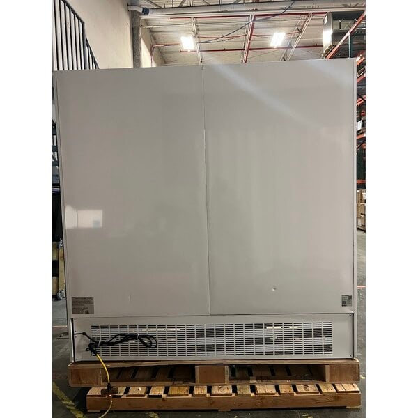 Scratch and Dent Avantco GDC-69-HC 78 1/4" White Swing Glass Door Merchandiser Refrigerator with LED Lighting