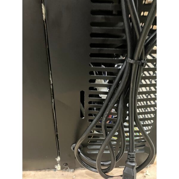 Scratch and Dent Avantco UBB-36G-HC 36" Black Counter Height Narrow Glass Door Back Bar Refrigerator with LED Lighting