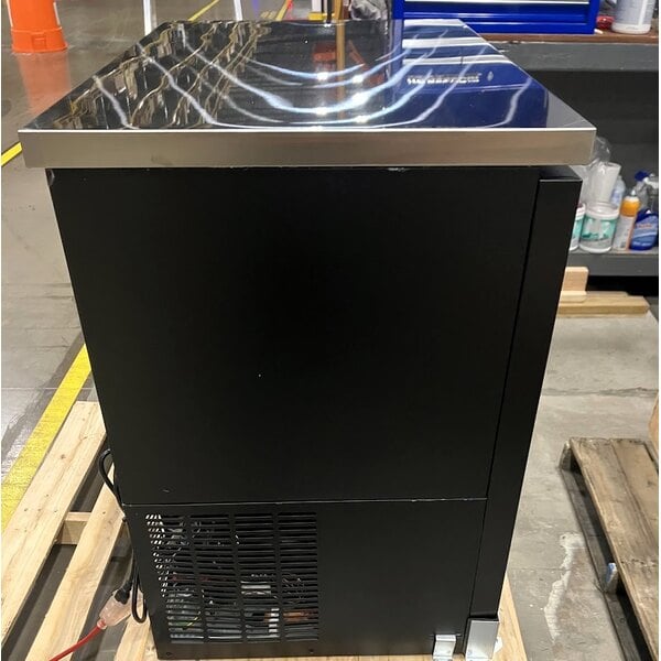 Scratch and Dent Avantco UBB-36G-HC 36" Black Counter Height Narrow Glass Door Back Bar Refrigerator with LED Lighting