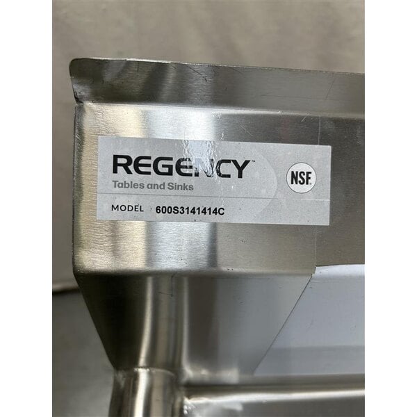 Scratch and Dent Regency 44 1/2" Three Compartment Commercial Corner Sink with Two 14" Drainboards