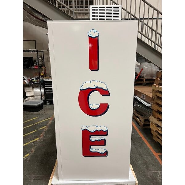 Scratch and Dent Leer 60AS-R290 73" Outdoor Auto Defrost Ice Merchandiser with Straight Front and Galvanized Steel Doors