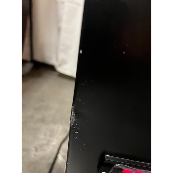 Scratch and Dent Avantco UBB-3G-HC 69" Black Counter Height Glass Door Back Bar Refrigerator with LED Lighting