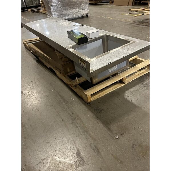 Scratch and Dent Regency 30" x 96" 16 Gauge Stainless Steel Work Table with Left Sink, Faucet, and Cross Bracing