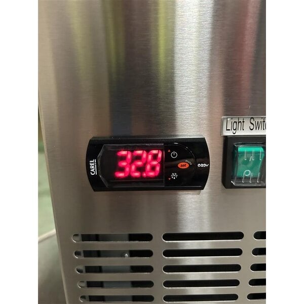 Scratch and Dent Avantco UBB-60G-HC-S 60" Stainless Steel Counter Height Narrow Glass Door Back Bar Refrigerator with LED Lighting