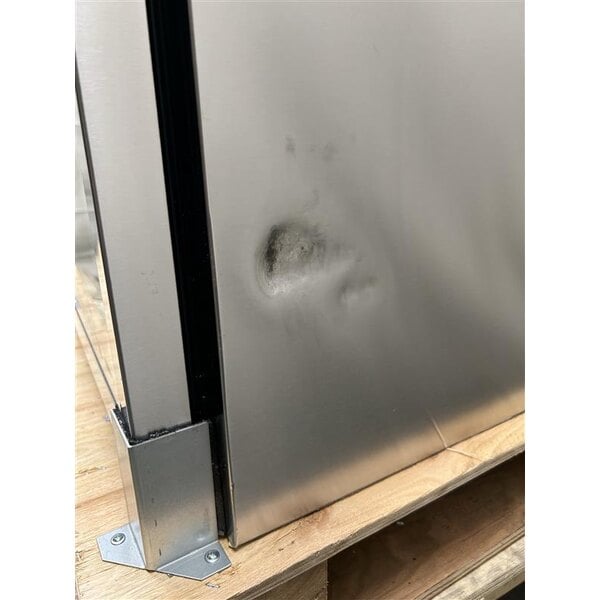Scratch and Dent Avantco UBB-60G-HC-S 60" Stainless Steel Counter Height Narrow Glass Door Back Bar Refrigerator with LED Lighting