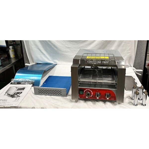 Scratch and Dent Avantco T3300B Commercial 10" Wide Conveyor Toaster with 3" Opening - 208V, 3300W, 800 Slices per Hour