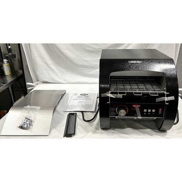 Scratch and Dent Hatco TQ3-10 Toast Qwik Black One or Two Side Conveyor Toaster with 2" Opening - 120V, 1780W