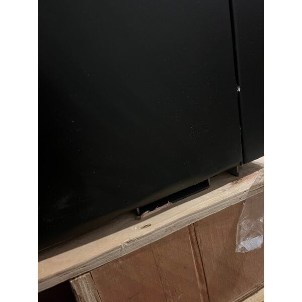 Scratch and Dent Avantco GDC-69-HC 78 1/4" Black Swing Glass Door Merchandiser Refrigerator with LED Lighting