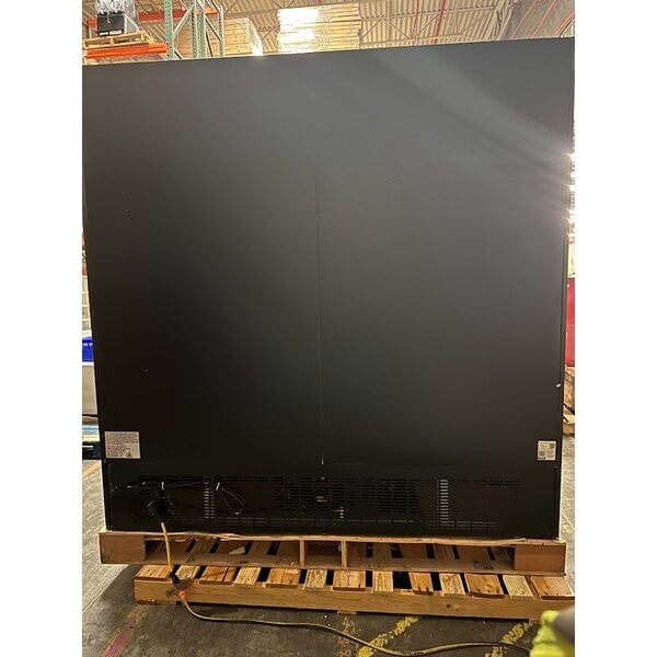 Scratch and Dent Avantco GDC-69-HC 78 1/4" Black Swing Glass Door Merchandiser Refrigerator with LED Lighting