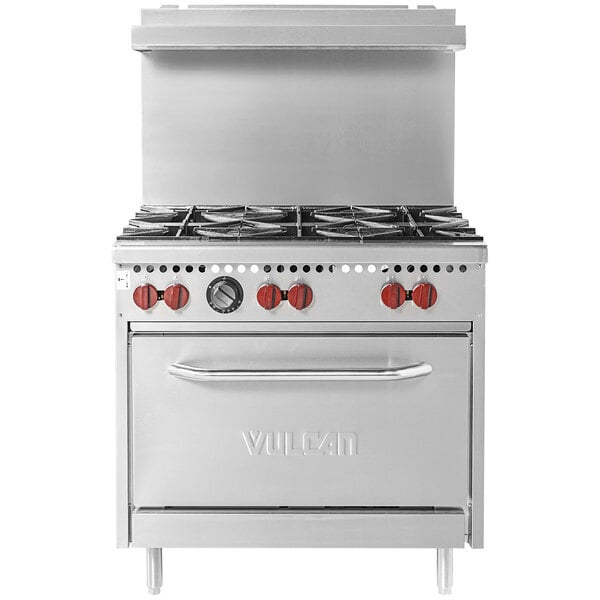 Scratch and Dent Vulcan SX36-6BN SX Series Natural Gas 6 Burner 36" Range with Standard Oven - 198,000 BTU