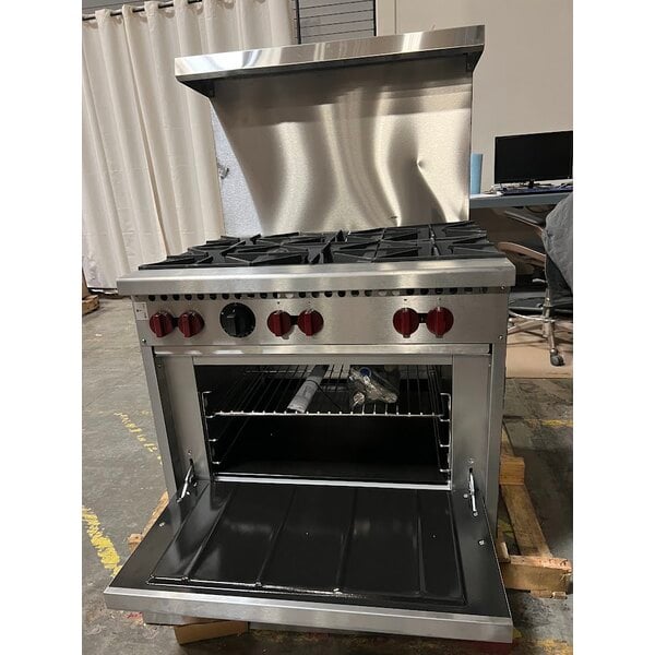 Scratch and Dent Vulcan SX36-6BN SX Series Natural Gas 6 Burner 36" Range with Standard Oven - 198,000 BTU