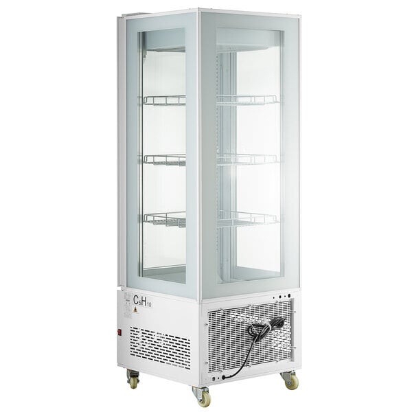 Scratch and Dent Avantco GD4C-15-HC White 4-Sided Glass Refrigerated Display Case