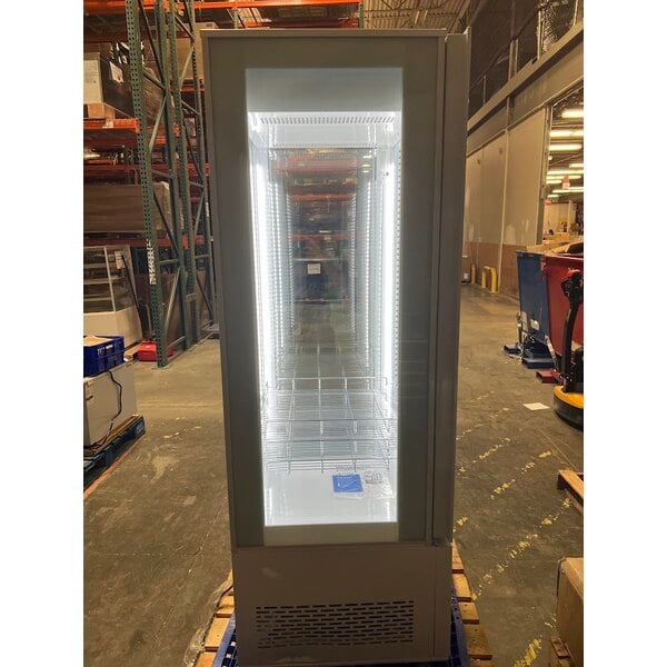 Scratch and Dent Avantco GD4C-15-HC White 4-Sided Glass Refrigerated Display Case
